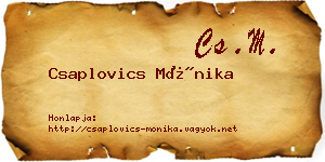 Csaplovics Mónika névjegykártya